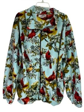 LOOKING GOOD Women’s Vintage Full Zip Fleece Jacket Sz XL Red/Yellow Cardinals